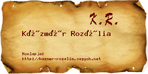 Kázmér Rozália névjegykártya